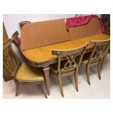 Dining table and 6 chairs (44”x66”) with (3) 12” leaves