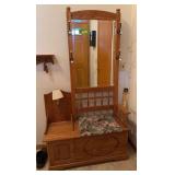 Lighted entry bench w lift top and small storage area 17D x 40L x 70H