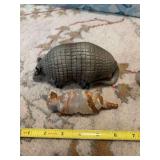 Ceramic armadillo and marble