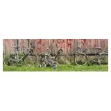 4 old bicycles