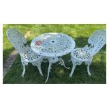 Cast aluminum bistro set
