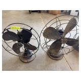 Pair of antique fans