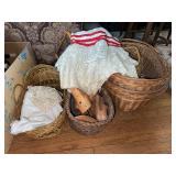 Baskets, handiwork, shoe keepers and doll/baby dress