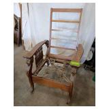 Morris chair w carved lion head arms