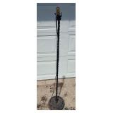 Black cast iron floor lamp
