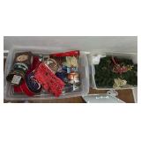 Holiday tins, table runners, garland style table toppers and holiday scented candles