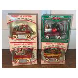 Four Radio Flyer ornaments