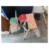 2 step stools and children’s chairs