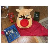 Reindeer serving dish, scented tea lights and spreaders