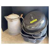 Graniteware roasters and cowboy coffee pot
