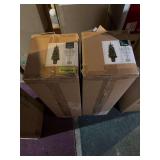 (2) 4’ battery operated prelit LED mixed cedar pine pot tree, warm white