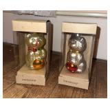 Pair of Kurt S Adler glass cat ornaments