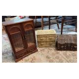 Three jewelry boxes with jewelry
