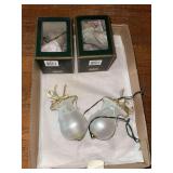 Set of 4 matching lighted ornaments