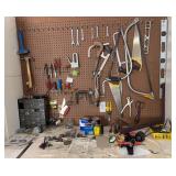 All tools on peg board and bench