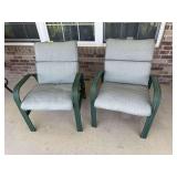 Two bouncy patio chairs w cushions