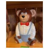 Wide eyed bear cookie jar