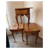 Set of three end tables w Duncan Phyfe legs