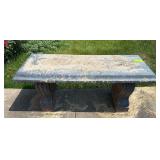 Cement garden bench