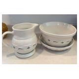 Three pieces Longaberger Pottery