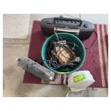 Radios, microphones and a heater fan