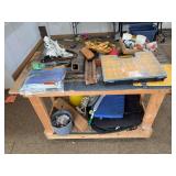 24x48x34 workbench on wheels and contents