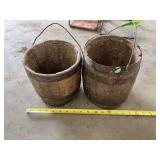Two 8” wooden buckets