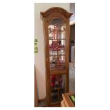 Lighted display case with glass front and sides 13D x 21L x 75H NO CONTENTS!