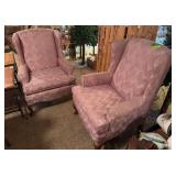 Pair of Fleck Company high back chairs