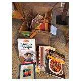 Various cookbooks, old and new in a nice wooden box