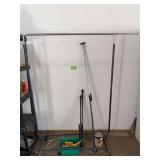 Portable clothes hanger, ratcheting cargo bar