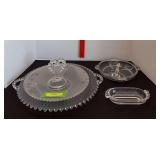 Candlewick includes handled trays, divided relish, condiment spoon