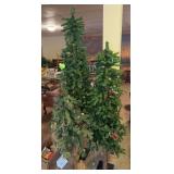 Four artificial pine trees 4’, 6’ and 5’