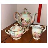 Schumann Arzberg Germany hand painted pitcher w matching cream and sugar