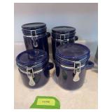 4pc cobalt blue canister set