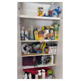All in cabinet includes car cleaners, spray paints, buffer, etc