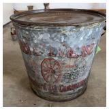 Mica-Axle-Grease Standard Oil Co galvanized oil bucket w lid
