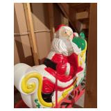 Santa and his sleigh blow mold w two reindeer