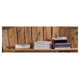 Golden Grain bread stoneware rolling pin and cookbooks