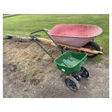 Wheelbarrow and Scott’s seeder
