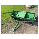 42" Pull behind spike drop seeder, fertilizer