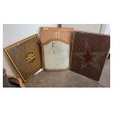 Two doily stretchers and vintage mirror