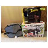 Atari Flashback 7 gaming console, golf club head covers and insulated lunch cooler, all appear new Would make great Christmas gifts!!