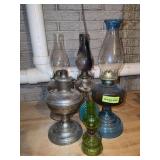 Oil lamps as shown including Aladdin nickel plated