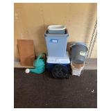 Waste cans,  fan, water can, buckets