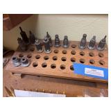 Reloading die homemade display with assorted dies