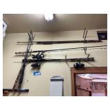 Assortment of fishing poles