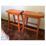 Two matching saddle style barstools from coaster furniture, 24 inch