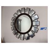 Sun motif wall hanging mirror 3 foot wide