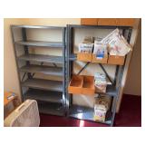Three light duty metal shelving units - contents separate